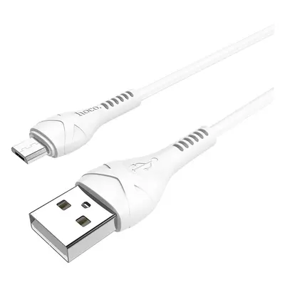 Datový kabel Hoco Cool Power Charging Data Cable for Micro USB 1M, bílá