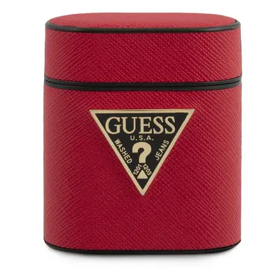 Guess Saffiano pouzdro GUACA2VSATMLRE pro Airpods 1/2 red