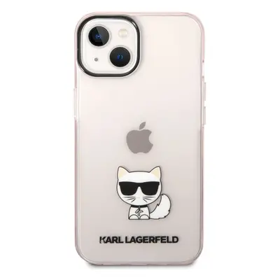 Zadní kryt Karl Lagerfeld Choupette Logo pro Apple iPhone 14 Plus, růžová