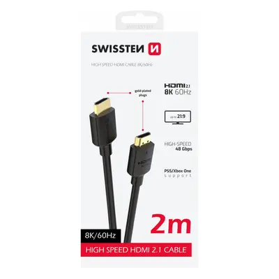 Swissten HDMI/HDMI 8K 60Hz 2m PVC