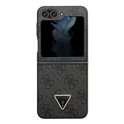 Zadní kryt Guess Leather Triangle Case pro Samsung Galaxy Z Flip5, šedá