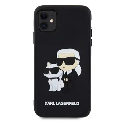 Zadní kryt Karl Lagerfeld 3D Rubber Karl and Choupette pro Apple iPhone 11, black