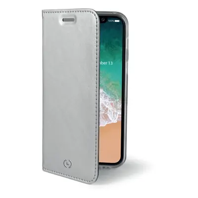 CELLY Air Ultra tenké flipové pouzdro Apple iPhone X silver