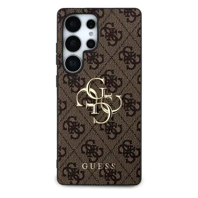 Zadní kryt Guess PU 4G Metal Logo pro Samsung Galaxy S25 Ultra, hnědá