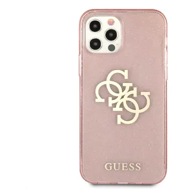 Zadní kryt Guess TPU Big 4G Full Glitter GUHCP13SPCUGL4GPI pro Apple iPhone 13 mini, růžová