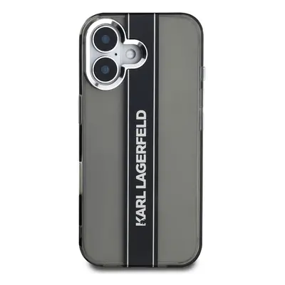 Zadní kryt Karl Lagerfeld IML Stripe Logo pro Apple iPhone 16, černá