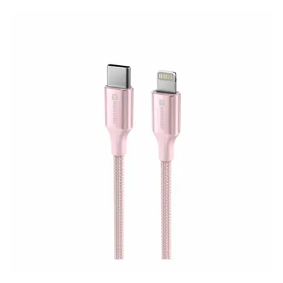 Swissten Textile II USB-C/Lightning, 1,5m růžová