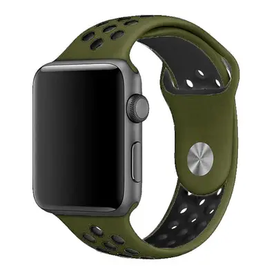 Silikonový řemínek COTEetCI Sports Dot Band pro Apple Watch 42/44mm, tmavě zelená-černá