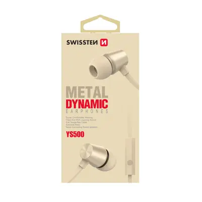 Sluchátka Swissten Earbuds Dynamic YS500, zlatá