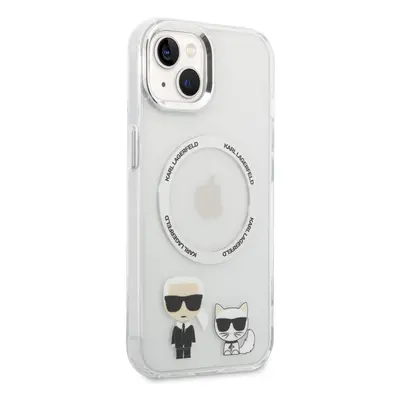 Zadní kryt Karl Lagerfeld MagSafe Karl and Choupette pro Apple iPhone 14 Plus, transparentní