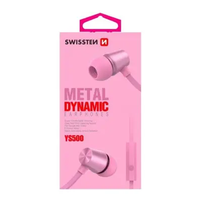 Sluchátka Swissten Earbuds Dynamic YS500, růžovozlatá