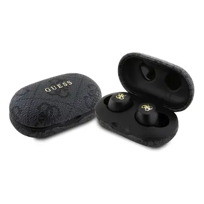 Guess True Wireless 4G PU Metal Logo BT5.3 Stereo Earphones Black