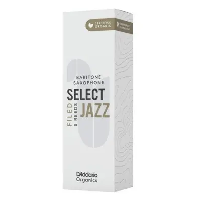 D'Addario ORSF05BSX2S Organic Select Jazz Filed Baritone Saxophone Reeds 2 Soft - 5 Pack