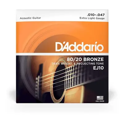 D'Addario EJ10 80/20 Bronze Extra Light - .010 - .047