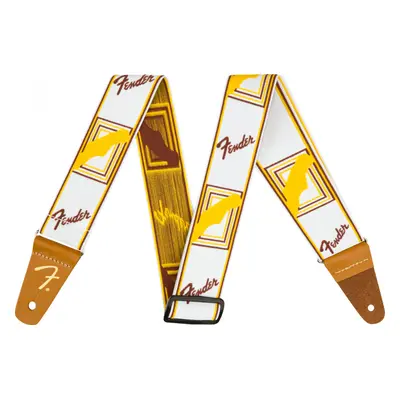 Fender Weighless Monogrammed Strap White / Brown / Yellow