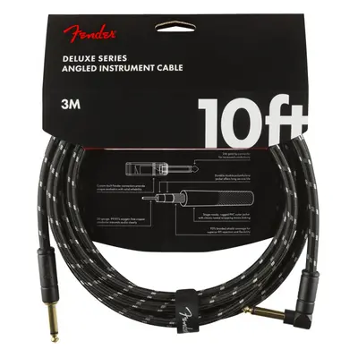 Fender Deluxe Series 10 Instrument Cable Angled Black Tweed