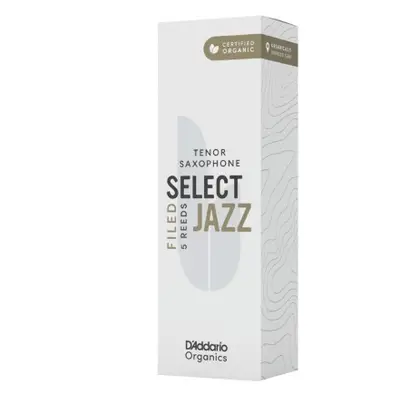 D'Addario ORSF05TSX2H Organic Select Jazz Filed Tenor Saxophone Reeds 2 Hard - 5 Pack