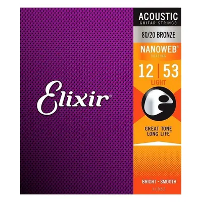 Elixir Acoustic 80/20 Bronze with NANOWEB .012 - .053