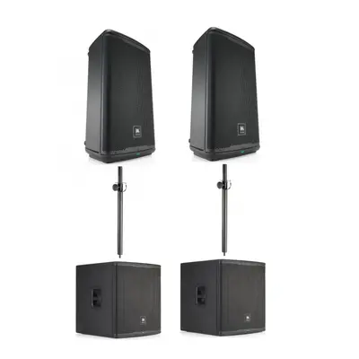 JBL PA System SET - 2x EON712, 2x EON718S s distančními tyčemi