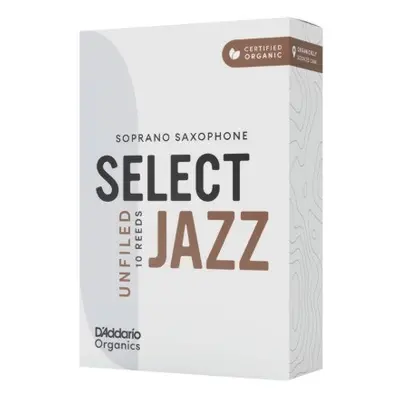 D'Addario ORRS10SSX2S Organic Select Jazz Unfiled Soprano Saxophone Reeds 2 Soft - 10 Pack