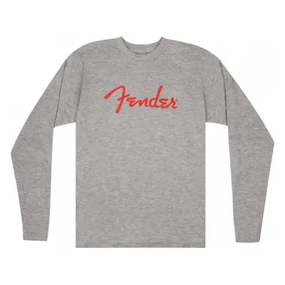 Fender Spaghetti Logo L/S T-Shirt, Heather Gray, S