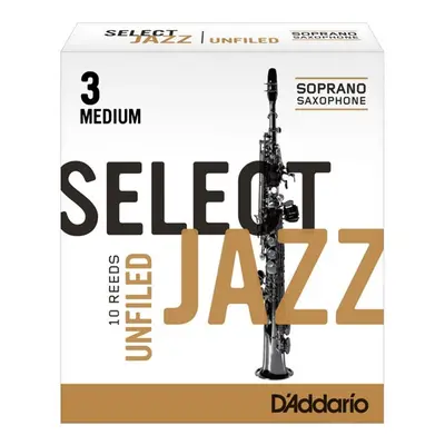 Rico RRS10SSX3M Select Jazz - Soprano Saxophone Reeds - Unfiled - 3 Medium - 10 Box