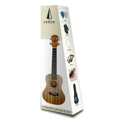 Arrow MH10 Sapele Concert Ukulele - Natural SET