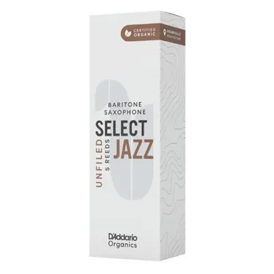 D'Addario ORRS05BSX2H Organic Select Jazz Unfiled Baritone Saxophone Reeds 2 Hard - 5 Pack