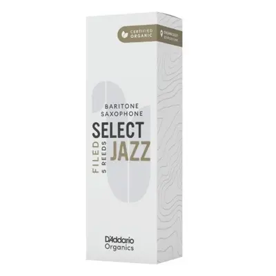 D'Addario ORSF05BSX2H Organic Select Jazz Filed Baritone Saxophone Reeds 2 Hard - 5 Pack