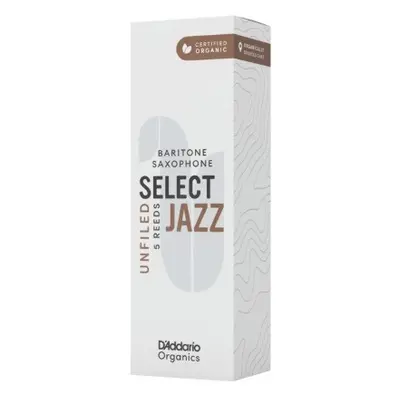 D'Addario ORRS05BSX4M Organic Select Jazz Unfiled Baritone Saxophone Reeds 4 Medium - 5 Pack