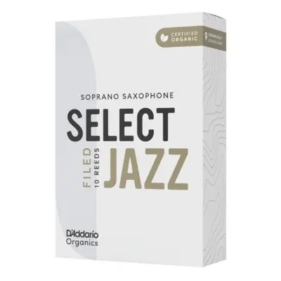 D'Addario ORSF10SSX3H Organic Select Jazz Filed Soprano Saxophone Reeds 3 Hard - 10 Pack