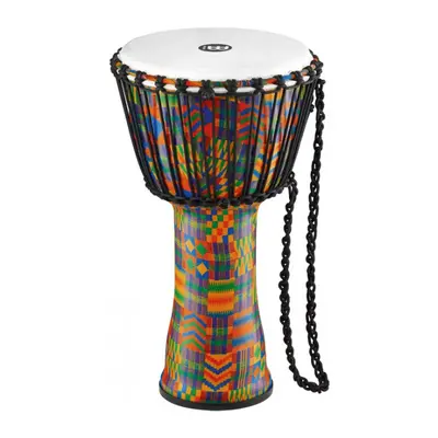 Meinl PADJ2-M-F Rope Tuned Travel Series Djembe 10” - Kenyan Quilt