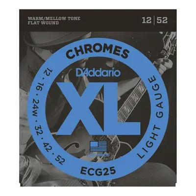 D'Addario ECG25 Chromes Flat Wound Light 12-52