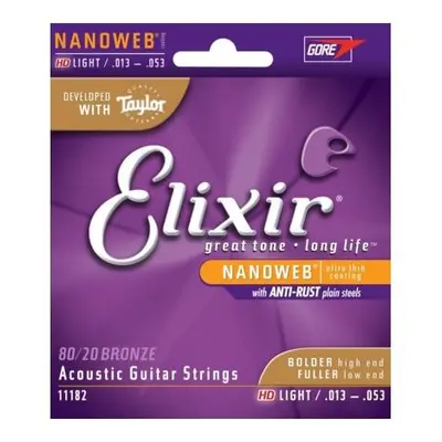 Elixir 11182 NANOWEB Acoustic 80/20 Bronze .013-.053