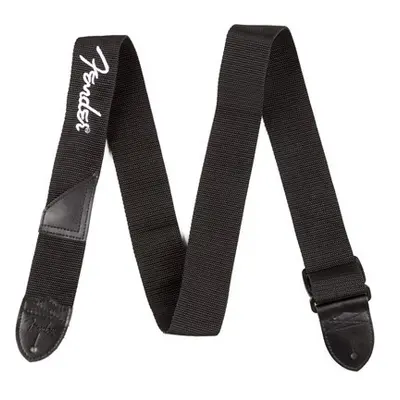 Fender Poly Logo Strap White Logo Black