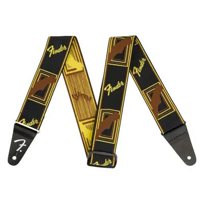 Fender Weighless Monogrammed Strap Black / Yellow / Brown