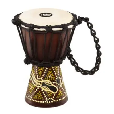 Meinl HDJ6-XXS African Style Mini Djembe 4 1/2" x 8" Dark Serpent Design