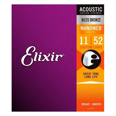 Elixir Acoustic 80/20 Bronze with NANOWEB .011 - .052