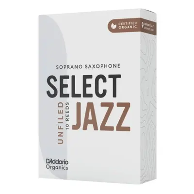 D'Addario ORRS10SSX2M Organic Select Jazz Unfiled Soprano Saxophone Reeds 2 Medium - 10 Pack