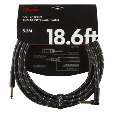 Fender Deluxe Series 18,6 Instrument Cable Angled Black Tweed