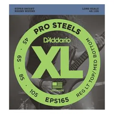 D'Addario EPS165 Pro Steels Reg Light Top/Medium Bottom - .045 - .105