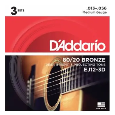 D'Addario EJ12-3D Bronze Light 13-56