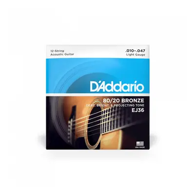 D'Addario EJ36 80/20 Bronze 12 Light - .010 - .047