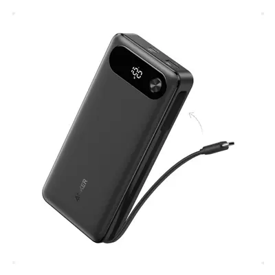 Anker Power Bank 20K, 87W, Built-In USB-C Cable, Black