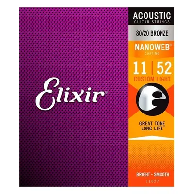 Elixir 16538 Nanoweb Bronze Custom Light (11-52) 3-pack