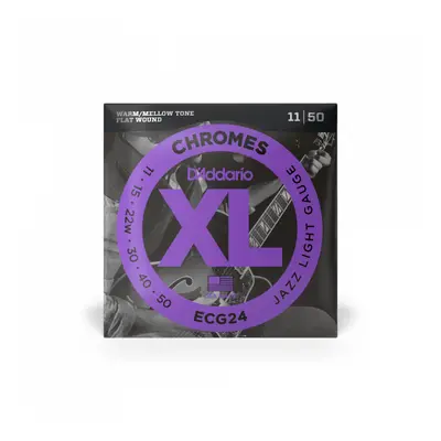 D'Addario ECG24 Chromes Flat Wound Jazz Light 11-50