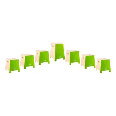 NINO Percussion NINOSET990GR Stackable Classroom Cajon Group Rhythm Set - 7 Pcs