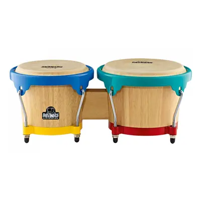 NINO Percussion NINO3NT-HK Wood Bongo - Natural Shell/Harlekin Hardware