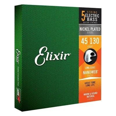 Elixir NanoWeb Light Struny pro 5-strunnou baskytaru