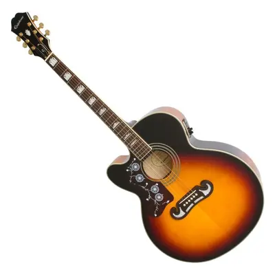 Epiphone J-200 EC LH Vintage Sunburst Elektroakustická kytara Jumbo